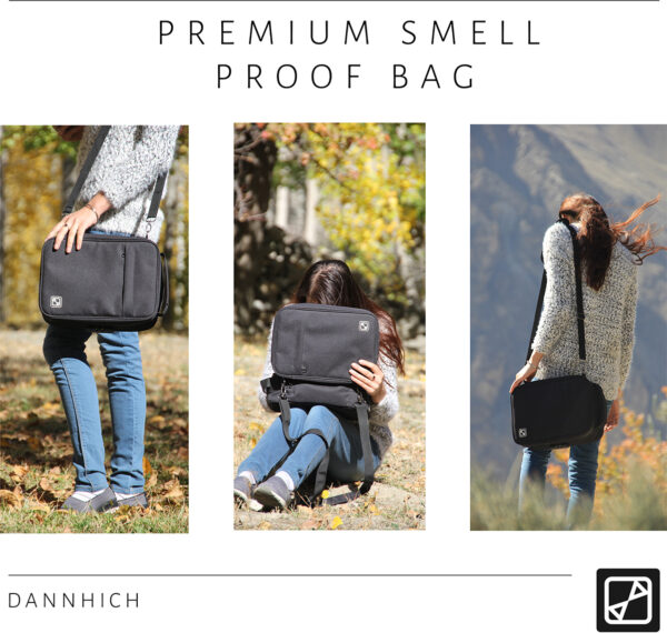 Black Extra Smell Proof Smell Proof Bag for women. Dannhich