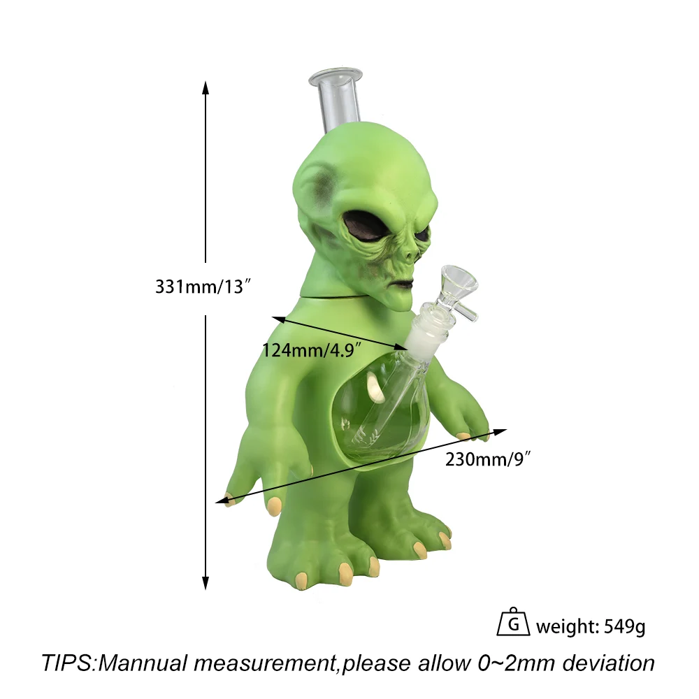 13 Inch Alien Green Bong - Image 6
