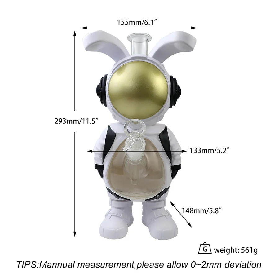 11.5 Inch Enamel Backpack Rabbit Bong - Image 6