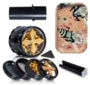 Tobacco Rolling Tray with Tobacco Herb Grinder Combo