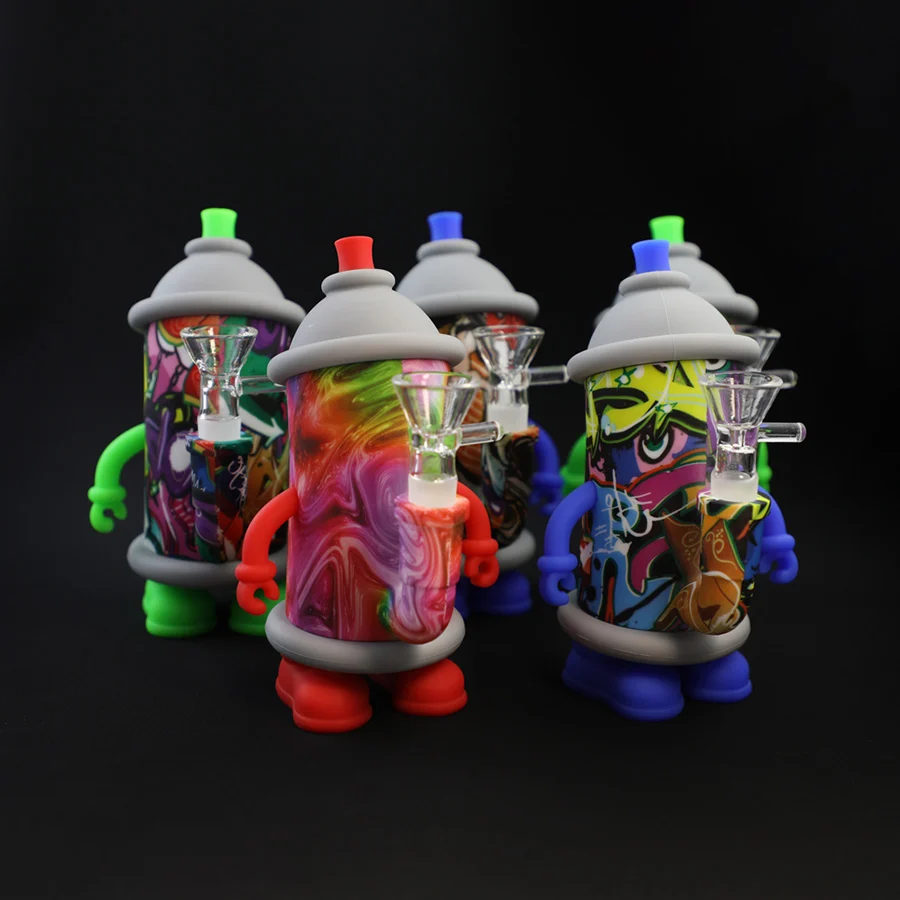 6 Inch Spray Paint Can Bong-Color Vary